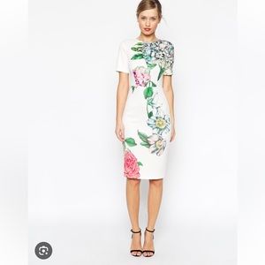 ASOS Floral Midi Bodycon Dress